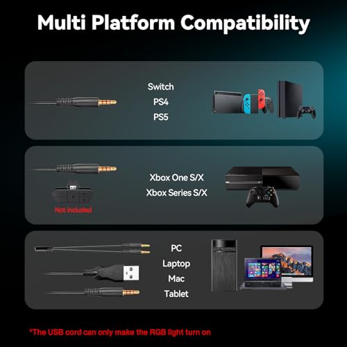 IMYB A36 Gaming Headset with Mic Stereo Headphones for Pc, PS5, Xbox - color: Black