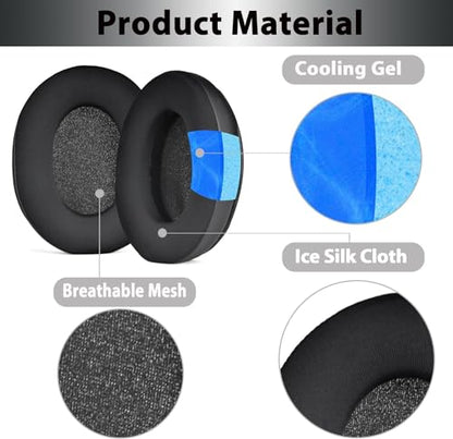Adhiper WH-CH710N Replacement Ear Pads, Upgrade Cooling Gel Earpads for Sony WH-CH700N, WH-CH710N, WH-CH720N Wireless Headphones, Ear Pads Cushions with Soft Memory Foam(Black) | Upgraded Cooling Gel Earpads with High-Density Memory Foam, Added Thickness