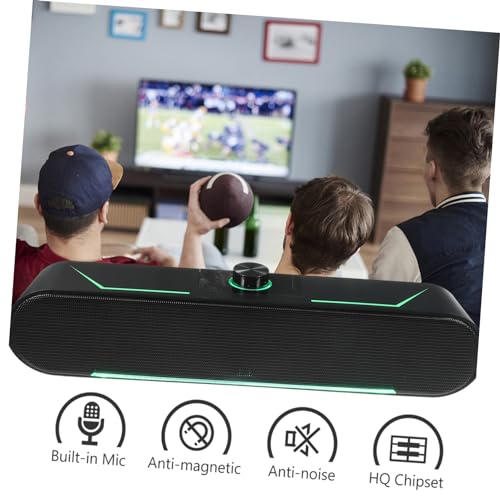 TEHAUX Sound Bar Speaker for Desktop Wired Gaming Soundbar RGB Lighting USB Powered Stereo Sound System Tablets