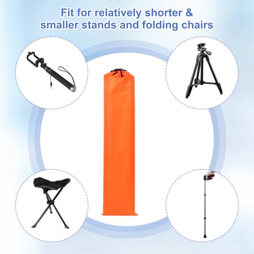 2 Pcs 40 x 10 Inch Tripod Monopod Case Bag, Oxford Cloth Foldable Tripod Carrying Case Bag with Drawstring, Fits Speaker/Light Stand/Studio/Outdoor/Travel/Camping, Orange - size: 40x10 Inch