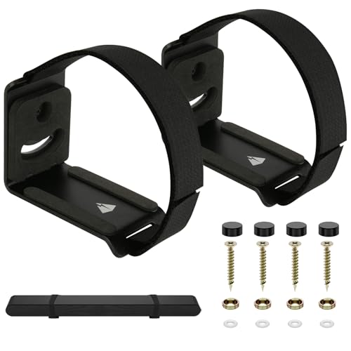 Soundbar Wall Mount for JBL/Bose/Samsung/Vizio/Sony Sound bar | Under TV Bracket with Hook and Loop Straps Metal Sound Bar Shelf for Home RV Boat
