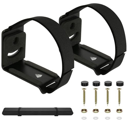 Soundbar Wall Mount for JBL/Bose/Samsung/Vizio/Sony Sound bar | Under TV Bracket with Hook and Loop Straps Metal Sound Bar Shelf for Home RV Boat