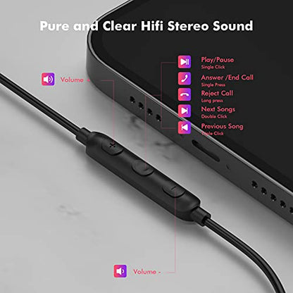 ACAGET USB C Headphones, USB Type C Earphones for Galaxy S24 S23 FE S22 Ultra iPhone 15 Pro Max Headset with Mic Wired Earbuds Noise Cancelling Headphone for Samsung S21 S20 A54 A53 Z Fold Flip Black