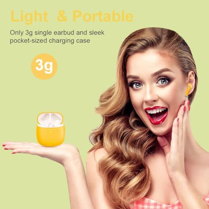 Wireless Earbuds, Bluetooth 5.4 Earbuds Stereo Bass, Bluetooth Headphones in Ear Noise Cancelling Mic, Earphones IP7 Waterproof Sports, 32H Playtime USB C Charging Case Yellow Ear Buds for Android iOS - color: Glossy Yellow