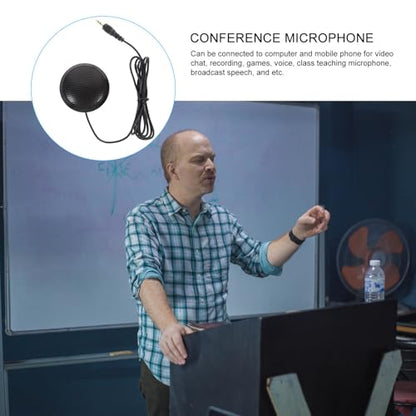 OUNONA Omnidirectional Computer Microphone with Noise Reduction and Compact Plastic Design for Recording and Video Chat, USB Plug and Play Microphone for Online Meetings and Streaming