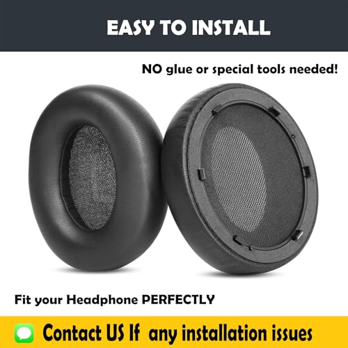 Earpads and Headband Replacement Compatible with Anker Soundcore Space Q45 Bluetooth Wireless Over-Ear Headphone Ear Pads with Softer Protein Leather/Memory Foam