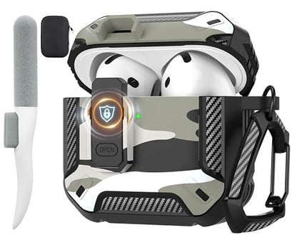 for AirPods 4 Case & AirPods 5 Case with Magnetic Lock, White Camo - color: Camo White, size: AirPods 4 Case 2024 / AirPods 5 Case 2026
