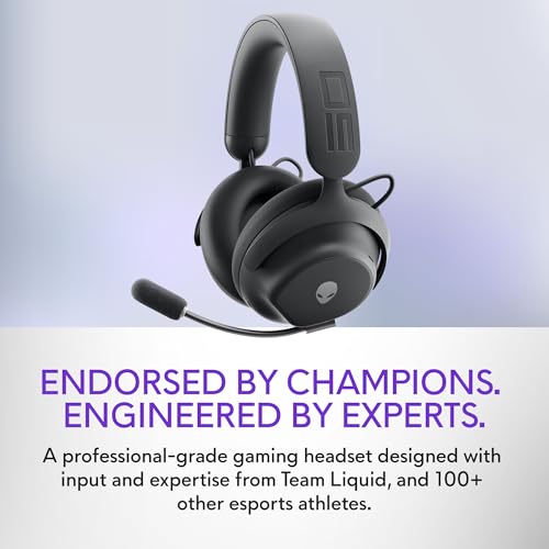 Alienware Pro Wireless Gaming Headset, ANC | 2.4GHz Radio, 50mm Graphene Drivers, Hi‑Res Audio, 20Hz‑40kHz, Transparency Mode, Dark Side of the Moon - color: Dark Side of the Moon