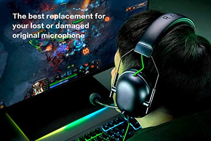 Replacement Game Mic for Razer BlackShark V2 / V2 Pro / V2 SE Headset on PS4 PS5 Xbox One PC, 3.5mm Detachable Boom Microphone