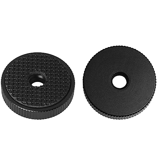 4PCS 1/4Inch Aluminum Alloy Female Thumb Wheel Lock Nut Adapter with Gasket, Hot Shoe Locking Knob Nut and Spacer, 1/4 Inch Knurled Screw Nut 26mm/1in Diameter