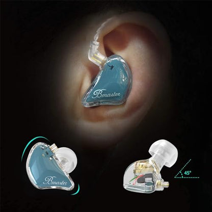 BASN Bmaster 2Pin Triple Drivers in Ear Monitor Headphones (Blue) - color: Clear Blue