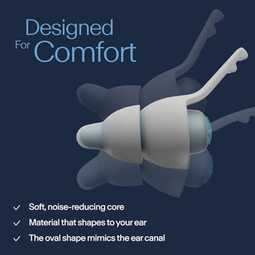 Alpine SleepDeep Reusable Earplugs for Sleeping | Earbuds for Side Sleepers | 2 Pack (S/L) 27dB SNR |Soft Ear Plugs For Noise Reduction|Silicone-Free| Ear Protection |Travel Essentials Airplane - style: S + L
