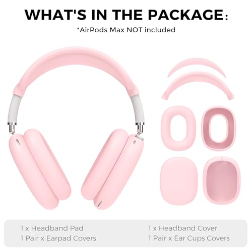 AHASTYLE Silicone Case Cover for AirPods Max Headphones (USB-C/Lightning) - color: Pink