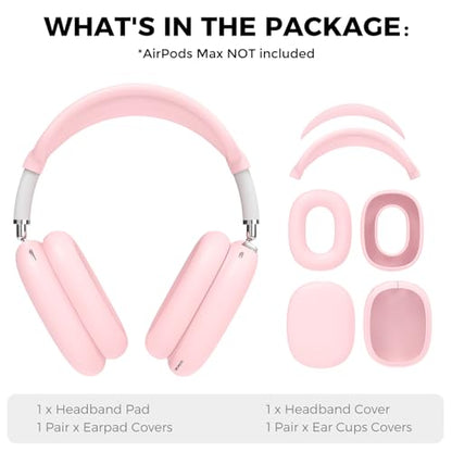 AHASTYLE Silicone Case Cover for AirPods Max Headphones (USB-C/Lightning) - color: Pink