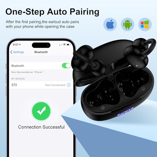 Clip On Pixel Earbuds Wireless Open Ear Headphones for Google Pixel 10a,10 | Pro XL/Fold,10Pro,10,9a,9 Pro XL/Fold,9Pro,9,8a,8Pro,8,7a,7Pro,7,6,5a,5,4a,4XL,Sports Open Ear Buds Clip on Wireless Earbuds - color: Pure Black