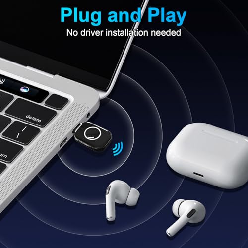 ZIOCOM USB-C Bluetooth Adapter for PS5, Bluetooth 5.3 Dongle with APTX LL