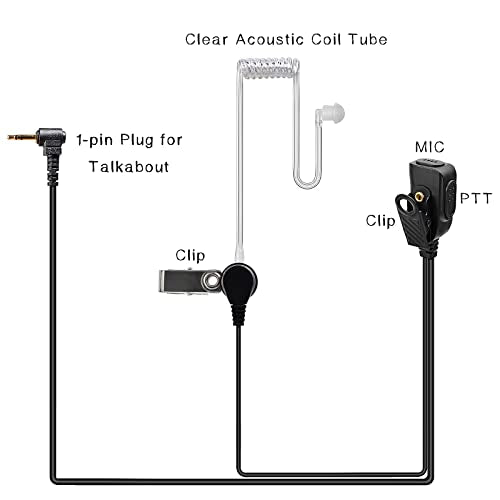 3 Pack Walkie Talkie Earpiece Headset with Mic for Motorola Talkabout Radio | Two Way Radio Surveillance Ear Pieces Headphones w/Clear Tube Microphone PTT for T470 T600 T800 T465 T475 T460 T400 T200 T802