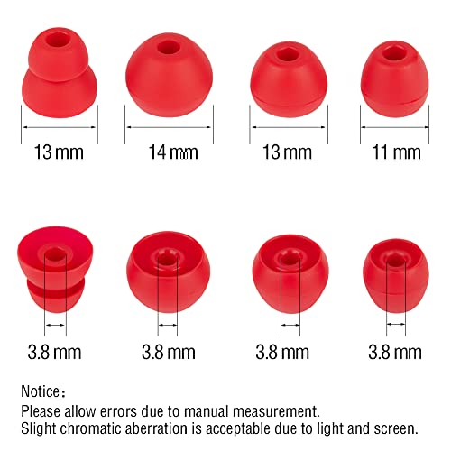 Replacement Ear Tips Compatible with Powerbeats Pro Beats Wireless Earphone Headphones - Silicone Rubber Eartips - Red - 4 Pairs - color: Red