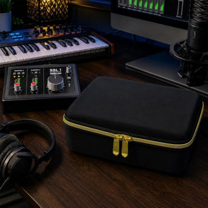 Musiin Audio Interface Compatible with SSL1,UA Volt 276(Gold Tone Edition) | Custom Shape Fit Refined Gold Style Soft Cushioning Material Organized Layout Ready For Travel