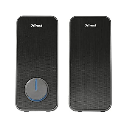 Trust Arys 2.0 PC Speakers, 28 W Peak Power, 3.5 mm Aux, USB Powered, Volume Control, Headphone Connection, Stereo Computer Speaker Set for Desktop, Laptop, Tablet, Phone - Black [Amazon Exclusive] - style: Original 2.0