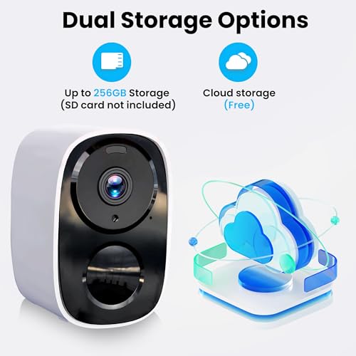 2026 Upgraded 2K Security Cameras Wireless Outdoor, Free Cloud Storage, 1-6 Months Battery Life, Waterproof, 2-Way Talk, AI Motion Detection Spotlight Siren Alarm Cameras for Home Security - color: White - 1 Pack 2.4G&5G Camera