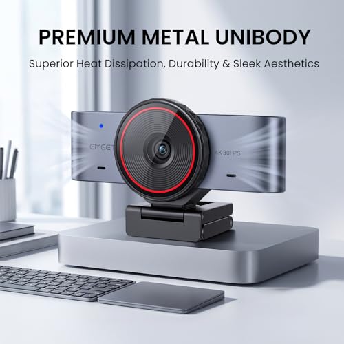 EMEET C960 Ultra 4K Webcam for Mac & PC, 1/1.5" Large Sensor, Metal Body | 0.2s Autofocus, DRC, Whiteboard Mode, Built-in Privacy Cover, 2 Mics, USB Webcam 4K for Meetings, Streaming, Content Creation - style: 4K Ultra