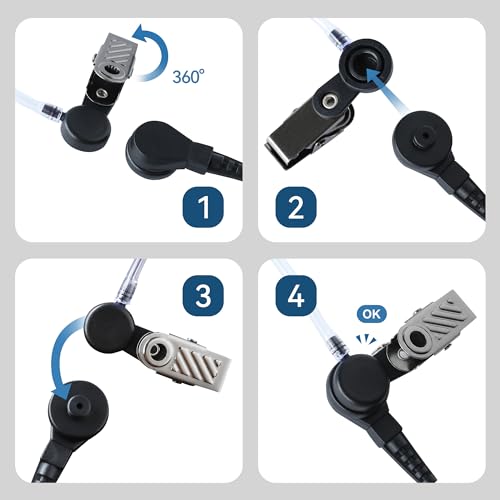 Walkie Talkie Earpiece with Mic Nylon Braided Design,2 Way Radio Earphones with Cord for Kenwood,Headphones for Police Radios - size: 1_PACK
