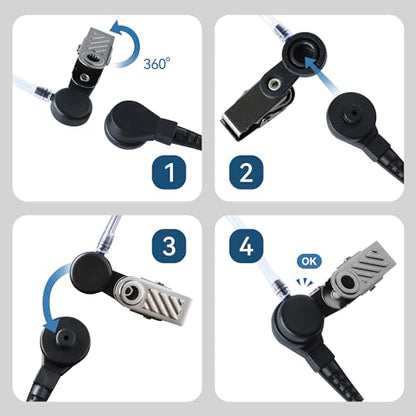 Walkie Talkie Earpiece with Mic Nylon Braided Design,2 Way Radio Earphones with Cord for Kenwood,Headphones for Police Radios - size: 1_PACK