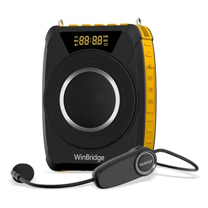 Waterproof Voice Amplifier Wireless with UHF Microphone Headset M801 20W | Portable Speaker Microphone with TWS Stereo, SOS, Recording – Rechargeable Bluetooth 5.0 PA System for Teachers, Tour Guides