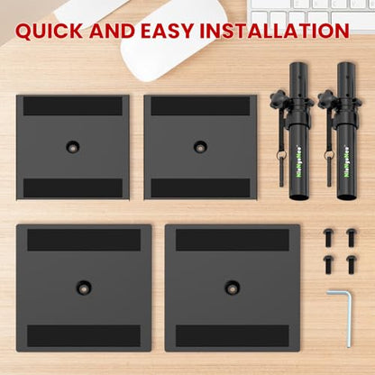 Studio Monitor Stands Monitor Speaker Stands 11.6"-18" Flat Base | Set of 2, Desktop Speaker Stands, Height Adjustable, Stable Base