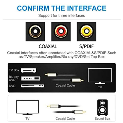 Subwoofer Cable Digital Coaxial Cable 1 to 1 Video Cable for Home Theater Sound - color: 1m