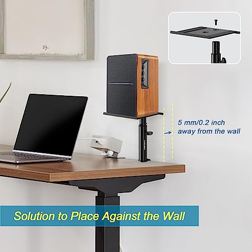 Vondynote Studio Monitor Stands Desk Clamp Speaker Stands Against The Wall | Set of 2, Adjustable Height 9"-14", Desktop Speaker Stands against the Wall, Desk Clamp Mount
