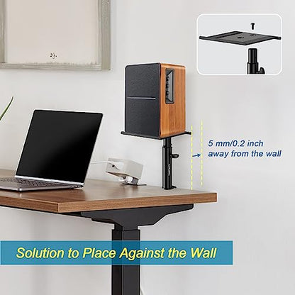 Vondynote Studio Monitor Stands Desk Clamp Speaker Stands Against The Wall | Set of 2, Adjustable Height 9"-14", Desktop Speaker Stands against the Wall, Desk Clamp Mount