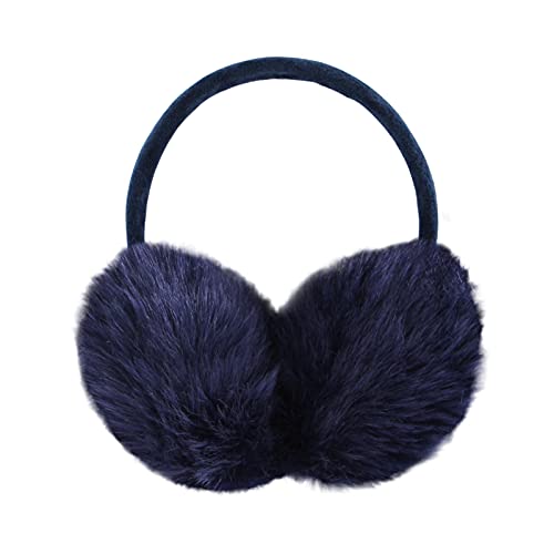 POXIMI Women Winter Earmuffs Girl Ski Adjustable Ear Covers for Kid Cute Bow Ear Warmer Outdoor Earmuff Fleece Lining - color: C-navy