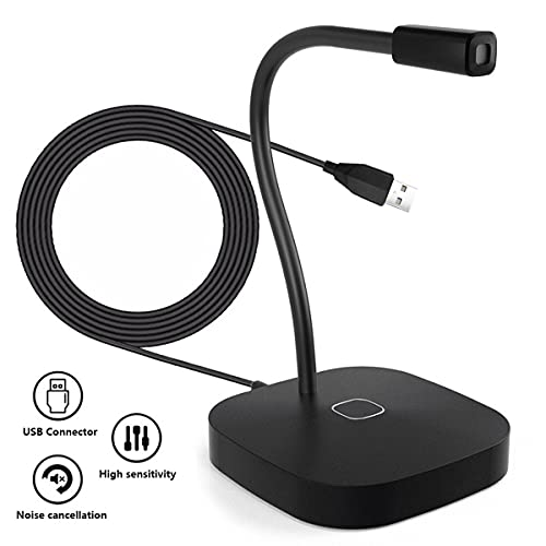 USB Microphone, Plug & Play Gaming Mic, Microphone for Streaming with Mute Button, Ideal for Gaming, Meetings (Black)