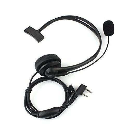 KENMAX® 2 Pin Headband Microphone Mic Earpiece for Two Way Radio BaoFeng UV-5R UV-B5 UV-B6 BF-888S WOUXUN TG-UV2 KG-UVD1P PUXING PX-888K Keenwood TK-3107 - color: Pack of 1