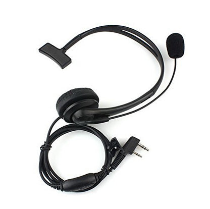KENMAX® 2 Pin Headband Microphone Mic Earpiece for Two Way Radio BaoFeng UV-5R UV-B5 UV-B6 BF-888S WOUXUN TG-UV2 KG-UVD1P PUXING PX-888K Keenwood TK-3107 - color: Pack of 1