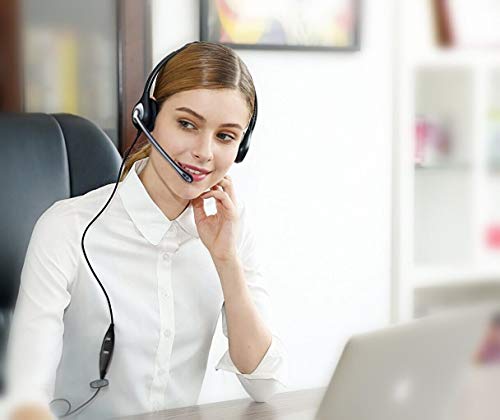 Wantek RJ9 Telephone Headset Dual with Noise Cancelling Mic, Quick Disconnect, Work for Yealink T42G T46G T48G T21P T41P Avaya 1608 9608 9611G 9650 Grandstream Cisco Snom Panasonic KXT Phones(602QY1)