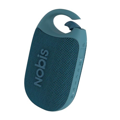 NOBIS Clip Portable Bluetooth Speaker, Up to 24H Playtime, IP68 Waterproof | BT 5.3, HD Sound & Custom EQ Via App, Wireless Stereo Pairing, Built-in Carabiner for Outdoor & Travel - color: Blue