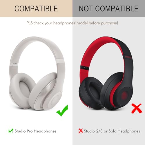 Ear Pads Replacement for Beats Studio Pro Headphone Earpads | Studio Pro Cushions with Protein Leather Strong Adhesive (Sandstone) - color: Sandstone