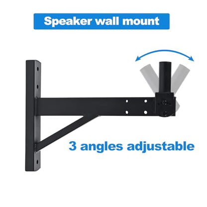 Speaker Wall Mount, Tilt, Holds up to 100lbs, 2 Packs | Heavy Duty Wall Speaker Mount bracket for Professional Audio, HD-319, Black