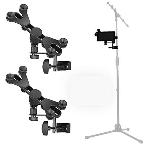 Pack of 2 Tablet Holder - Hola! Music Microphone Music Stand Tablet/Smartphone Holder Mount - Fits Devices from 6 to 15 Inch - size: 2 Pack