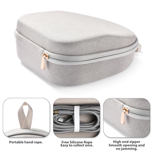 Headphone Case Compatible with for Beats Studio Pro/Beats Solo3/ Beats Studio3/ Beats Solo2/ Beats Solo Pro Bluetooth Over-Ear Headphones,Hard Shell Travel Carrying Bag (Light Gray)