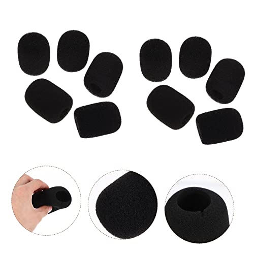 10 Pack Sponge Mic Windscreens for Handheld Microphones Black