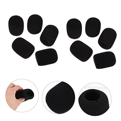 10 Pack Sponge Mic Windscreens for Handheld Microphones Black