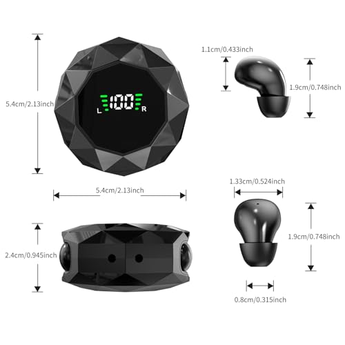 Smallest Invisible Mini Earbuds Wireless Bluetooth Headset, Low Profile Micro Tiny Discreet Hidden Earbudsfor Work, Small Headphones, Invisible Sleep Earphones for Small Ear Canals (Black) - color: Black