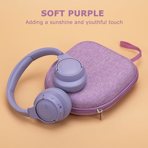 Ginsco Universal Headphone Case Compatible with JBL Tune 510BT 720BT, Sony WH-CH 720N/WH-CH520, with Sony/JBL/Soundcore Q20i Q30/BERIBES/TOZO/KVIDIO etc Wireless Headphones Purple - color: Purple