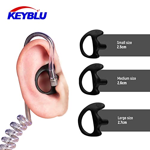 Universal Radio Replacement Earmold, Insert Soft Silicone Earmold Earbud Earplug for Two-Way Radio Coil Tube Audio Kits for Walkie Talkie Acoustic Earpiece Headset (Black, Medium, 2 Pair) - color: Black