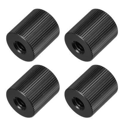 MECCANIXITY Mic Stand Adapter Female 1/4 In to Female M6 Aluminum Alloy Mic Screw Adapter for Microphone Tripod Stand Black 4 Pcs