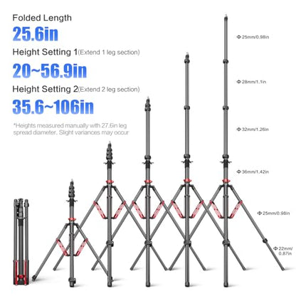 FreeSea MT-03 Heavy Duty Photography Light Stand, Aluminum Alloy Tripod - color: Aluminum